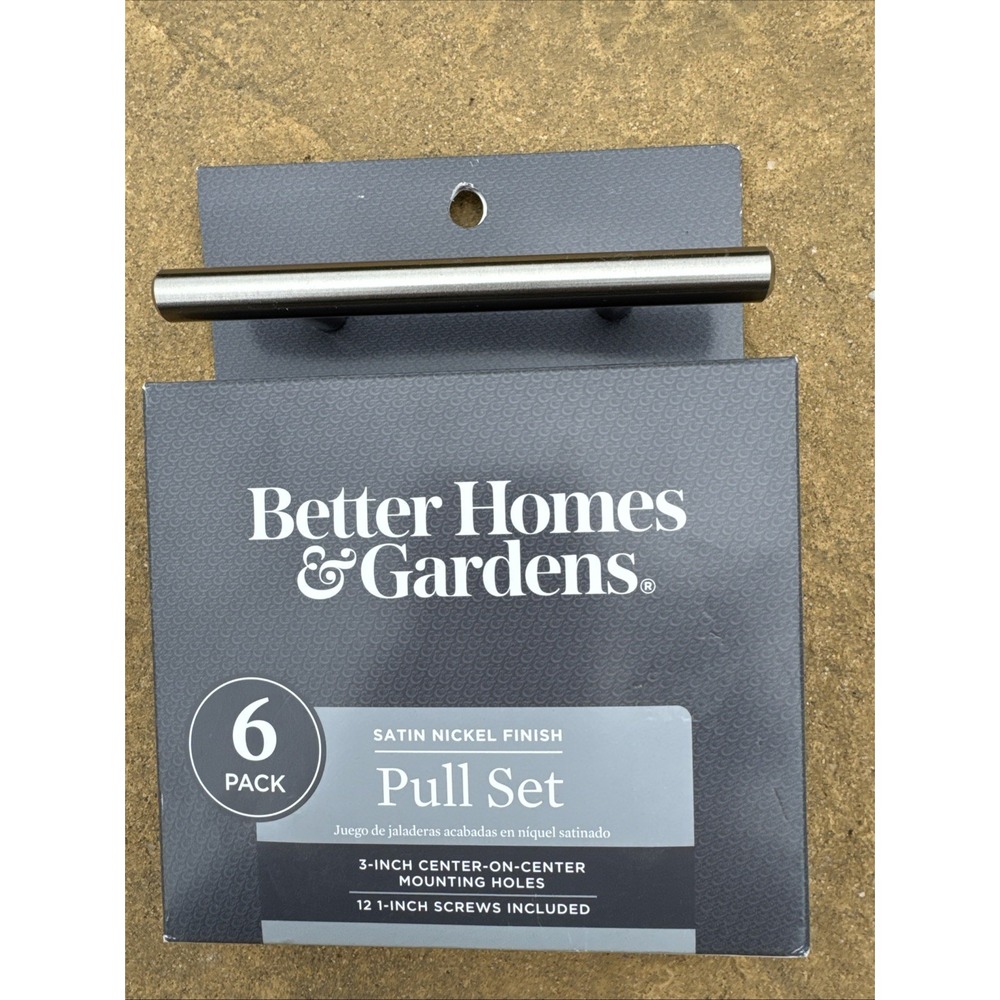 Better Homes & Gardens Pull Knob 6 Satin Nickel Finish For Cabinets Drawers NEW